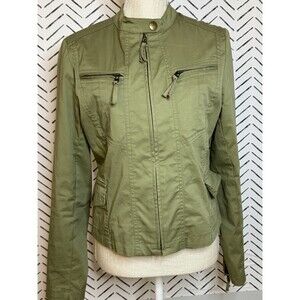 Vintage Gap Women’s Army Green Utility Military Jacket Size Medium Y2K Outdoors